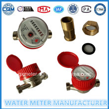 Single Jet Dry Type Water Flow Meter of Brass Body